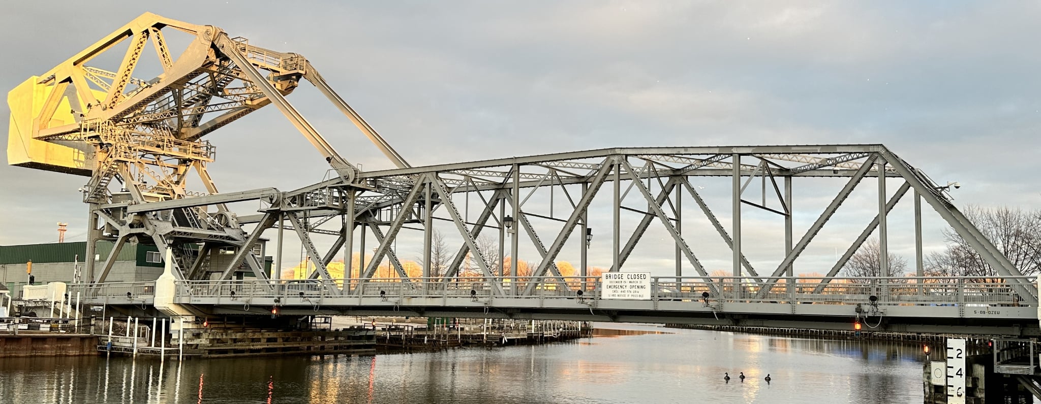 Ashtabula's bascule bridge in daylight